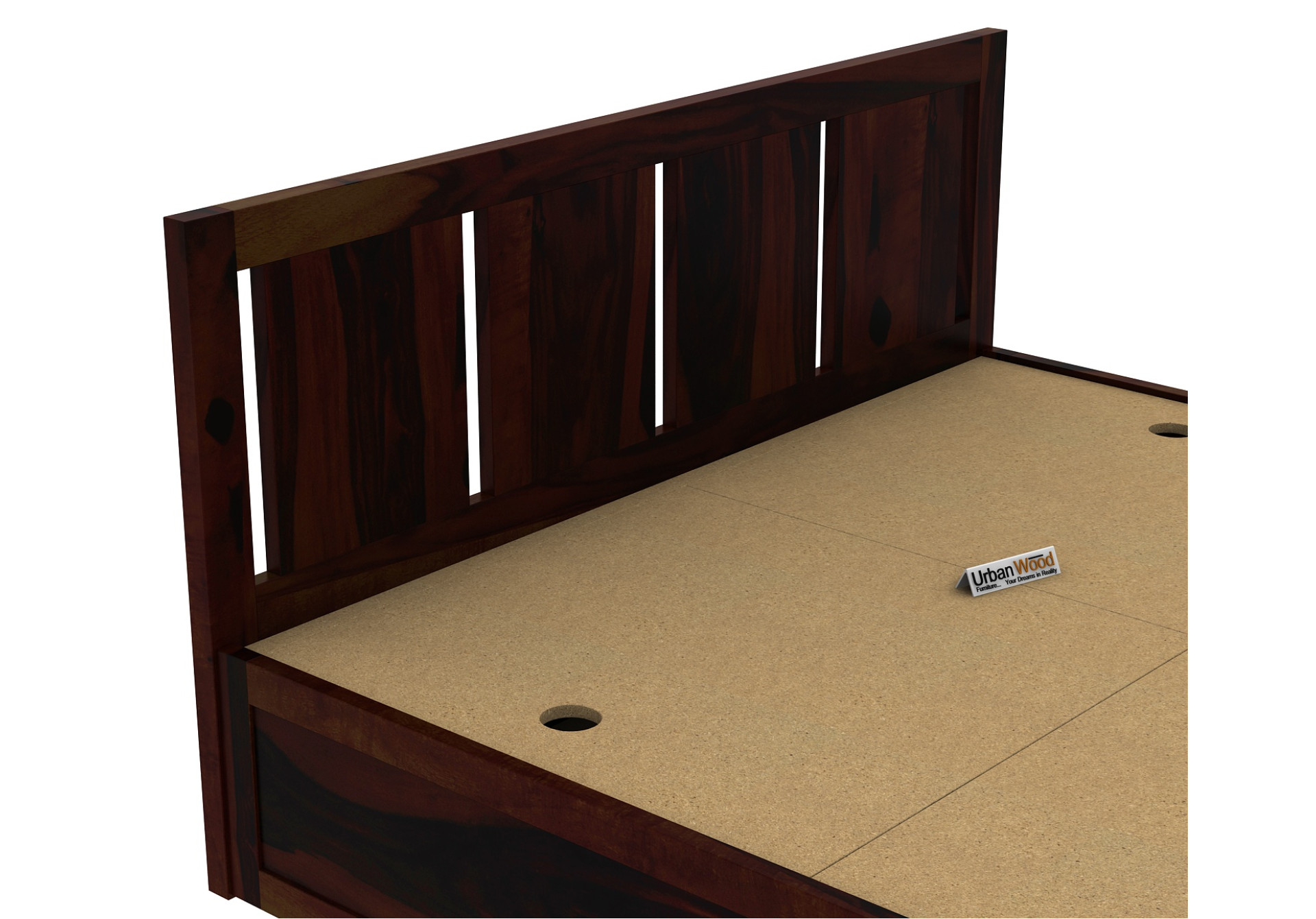 Topaz Box Storage Bed (King Size, Walnut Finish)