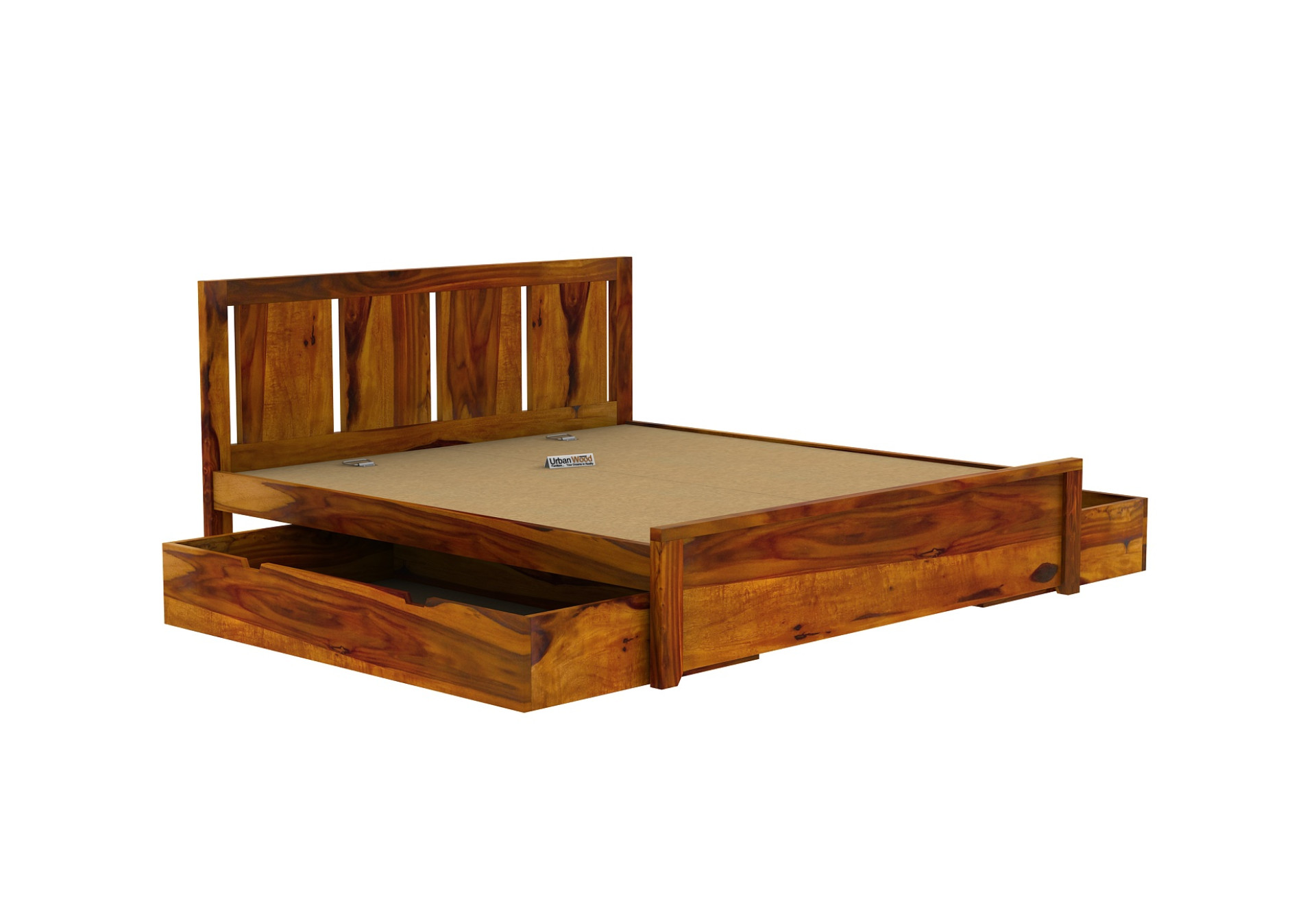 Topaz Drawer Storage Bed (Queen Size, Honey Finish)