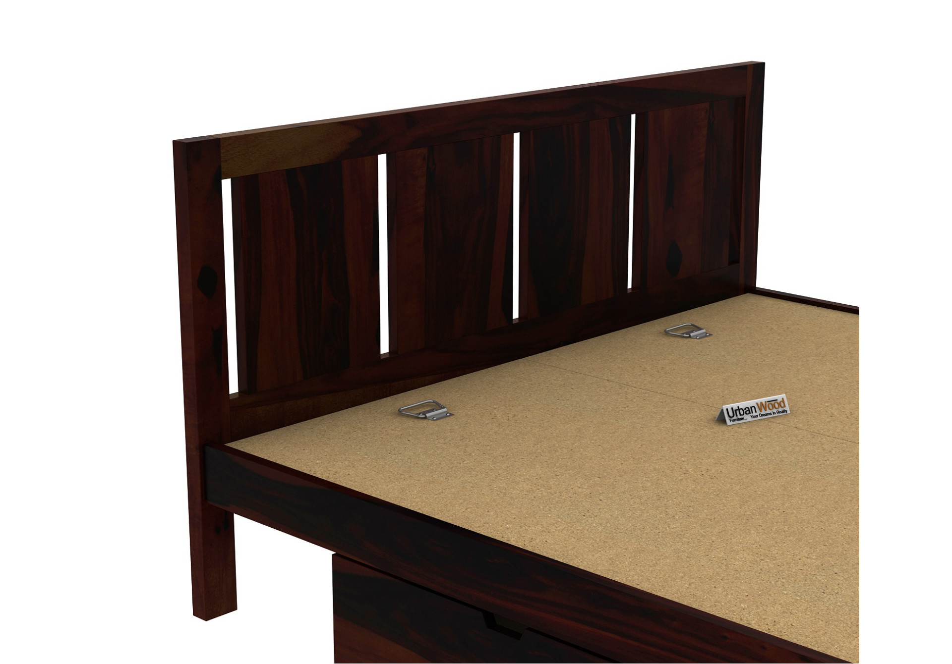 Topaz Drawer Storage Bed (King Size, Walnut Finish)