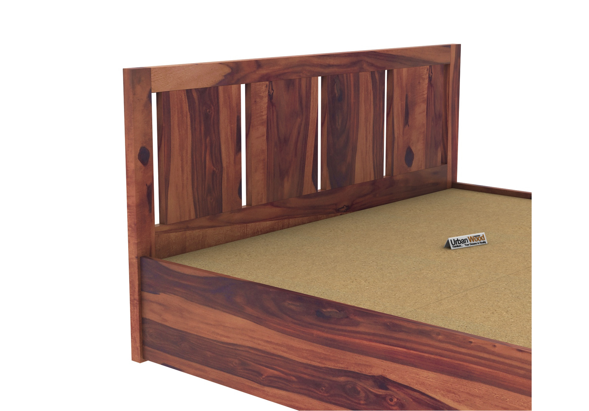 Topaz Hydraulic Storage Bed (King Size, Teak Finish)