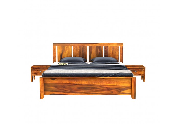 Topaz Bed Without Storage ( Queen Size, Honey Finish) 