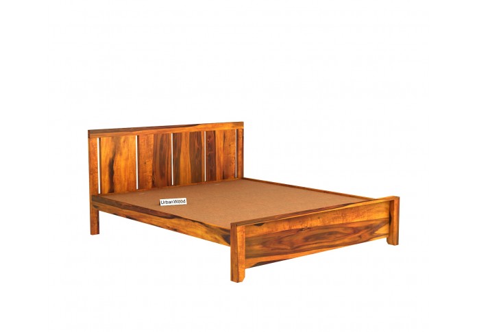 Topaz Bed Without Storage ( Queen Size, Honey Finish) 