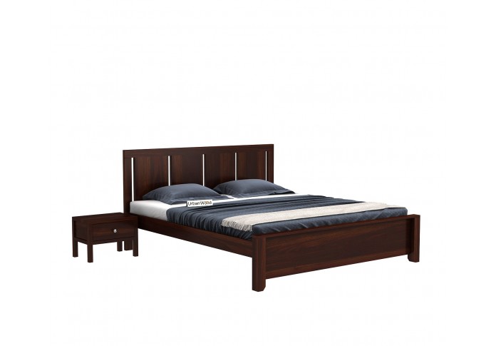 Topaz Bed Without Storage ( King Size, Walnut Finish ) 