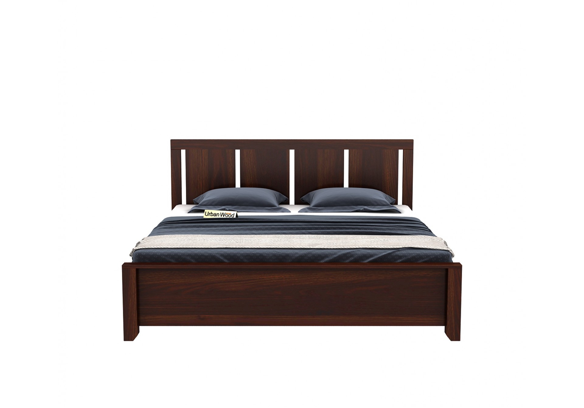 Topaz Bed Without Storage ( Queen Size, Walnut Finish ) 