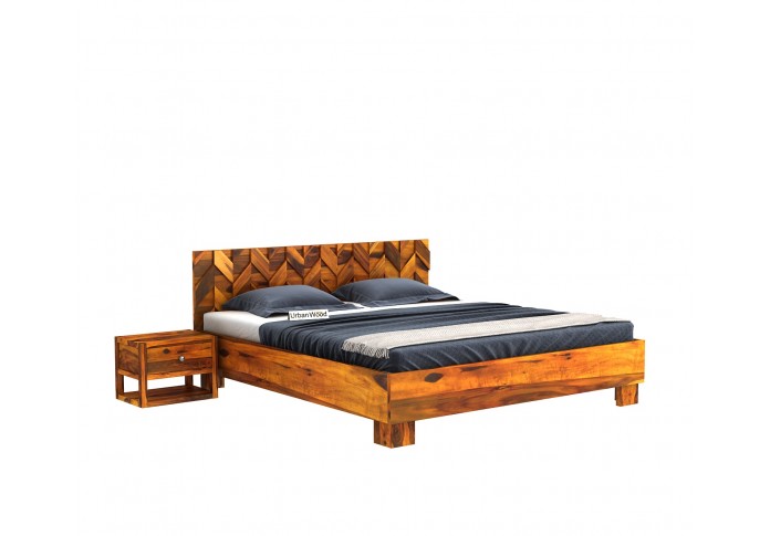 Trace Bed Without Storage ( Queen Size, Honey Finish )