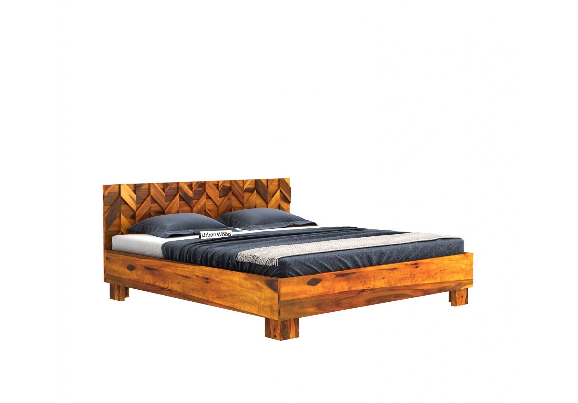 Trace Bed Without Storage ( King Size, Honey Finish )