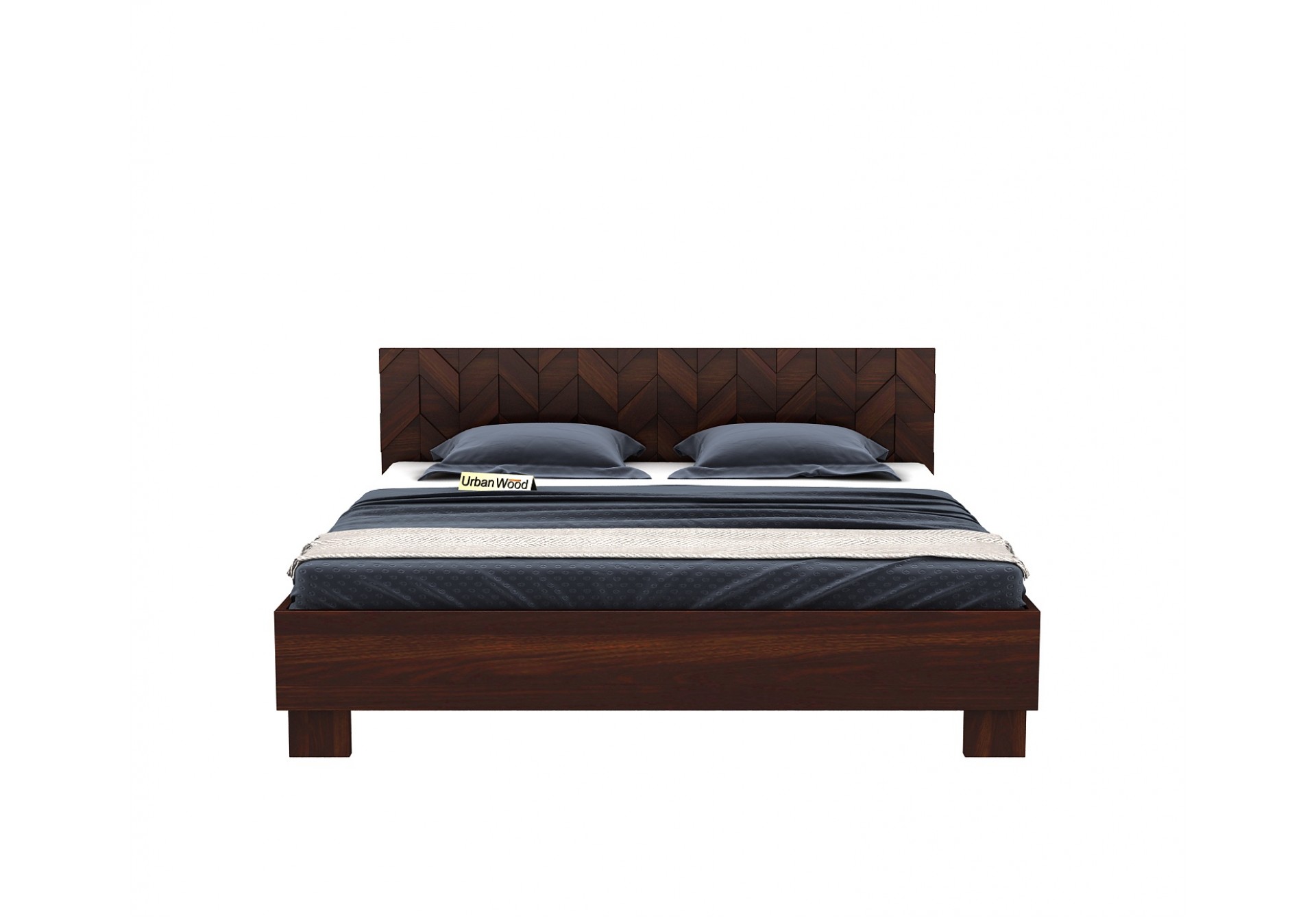 Trace Bed Without Storage ( King Size, Walnut Finish )