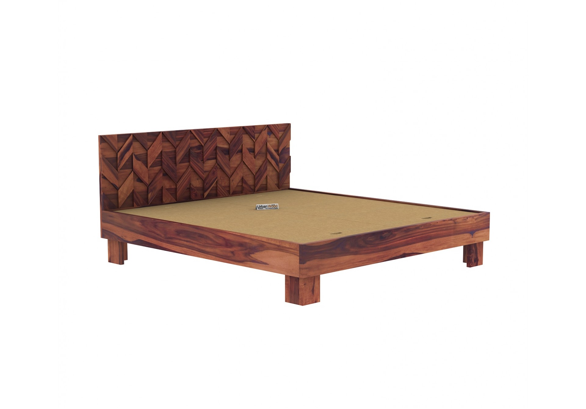 Trace Bed Without Storage ( Queen Size, Teak Finish )