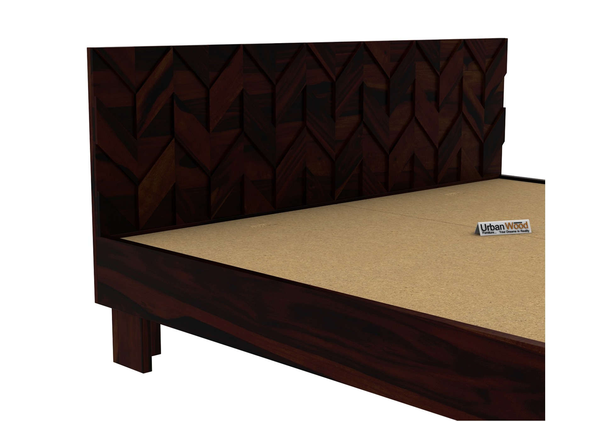Trace Bed Without Storage ( Queen Size, Walnut Finish )