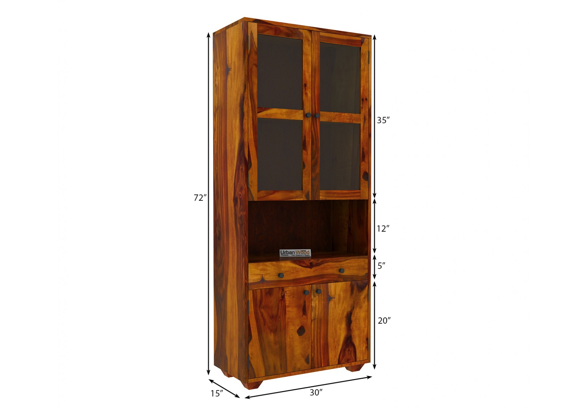 Tubular Wooden File Cabinet (Honey Finish)