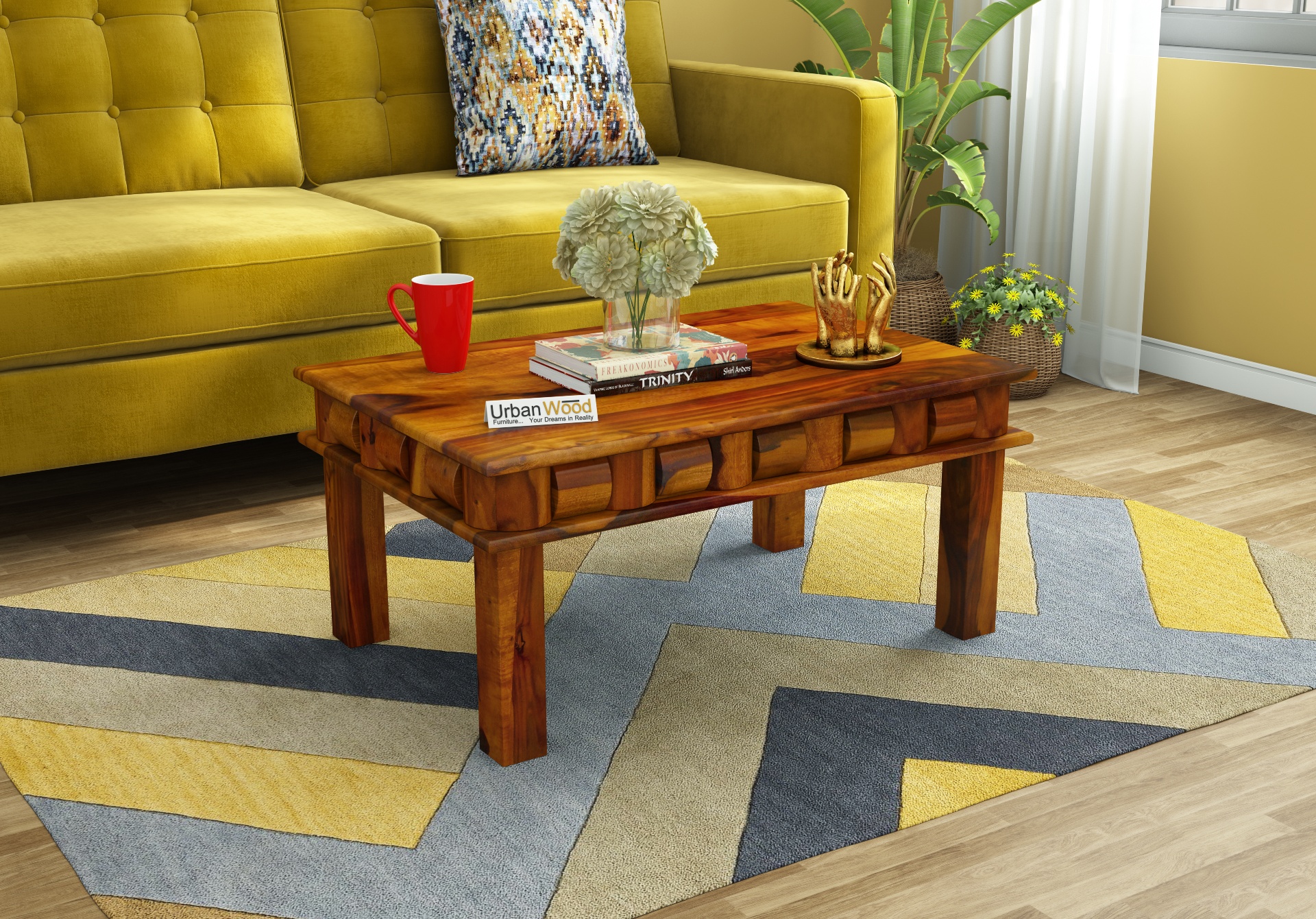 Hover Coffee Table ( Honey Finish )