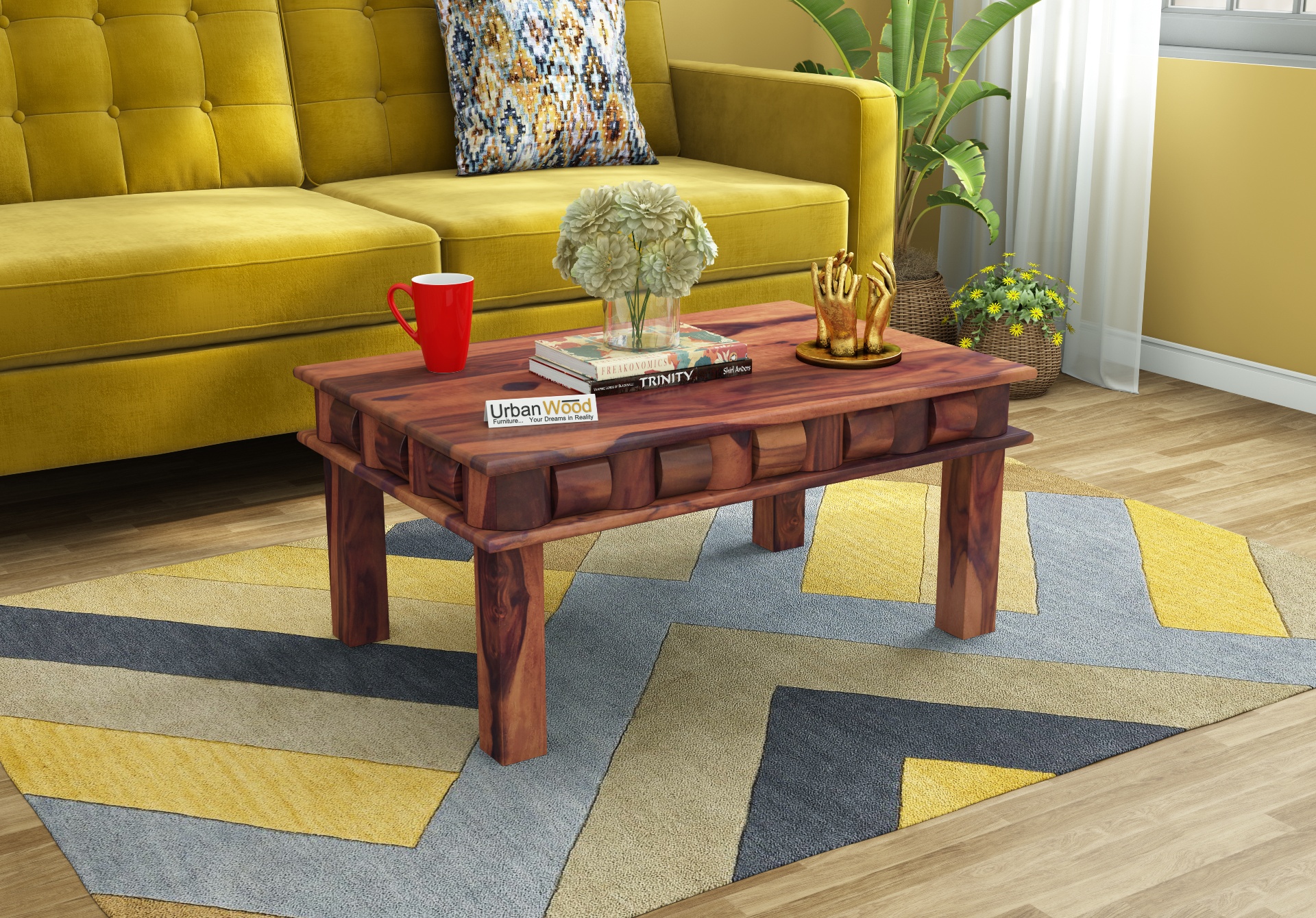 Hover Coffee Table ( Teak Finish )