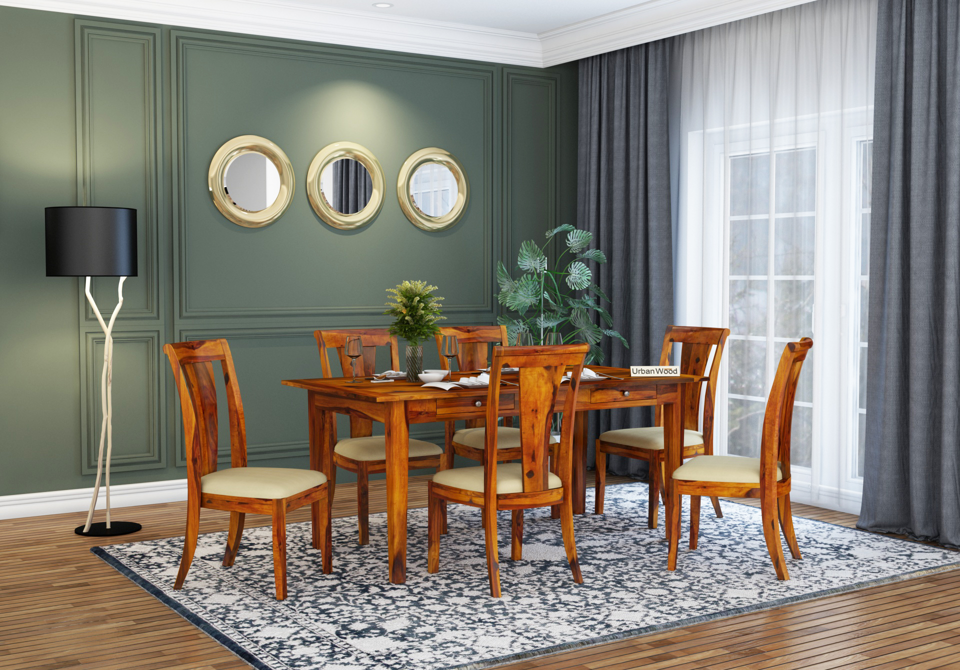 Mystic Dining Table Sets <small>( Honey Finish )</small>