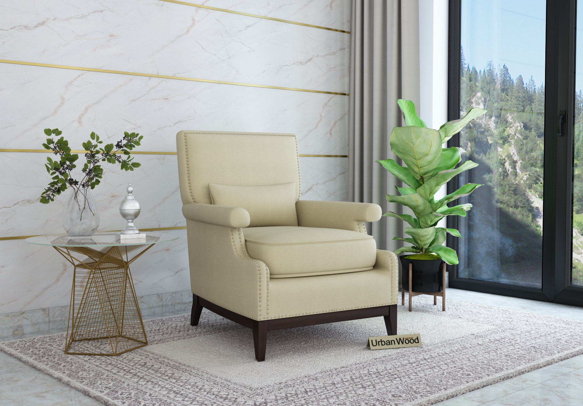 Arber Lounge Chairs <small>( Fabric, Sepia Cream )</small>