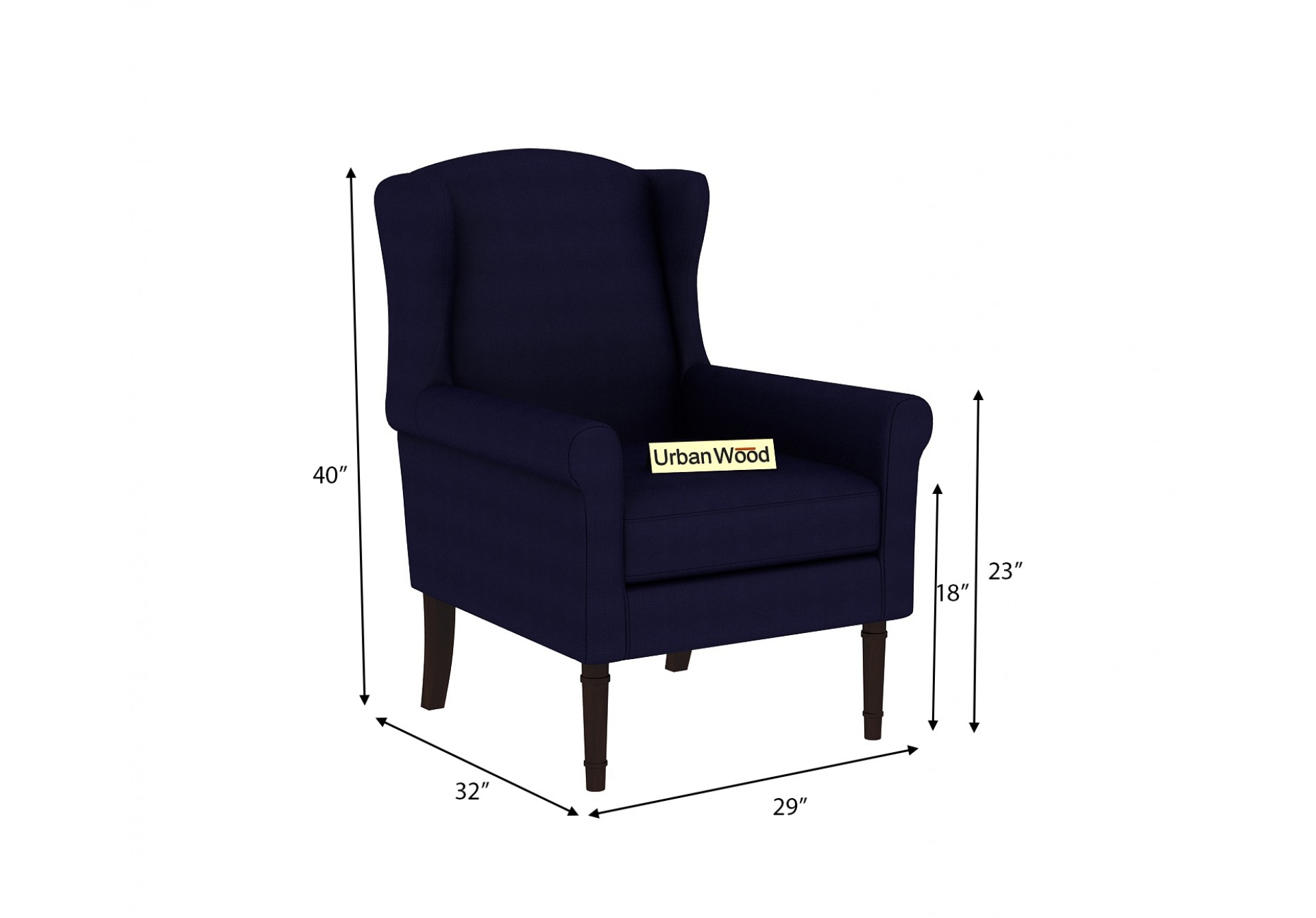 Birdie Lounge Chairs ( Fabric, Navy Blue )