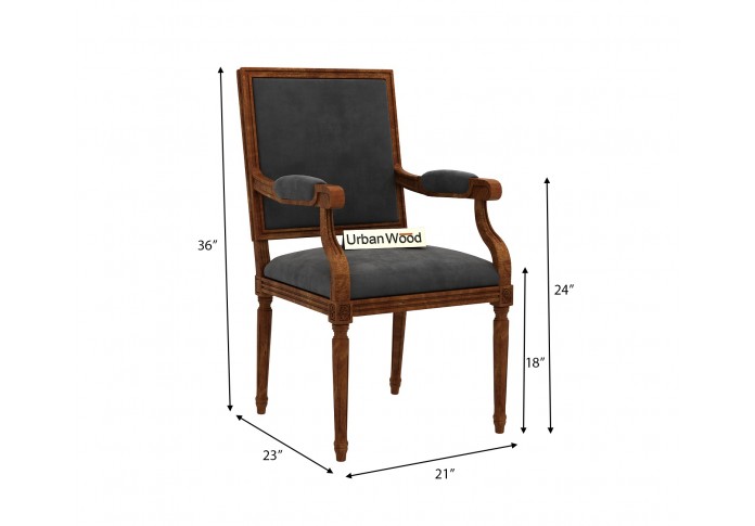 Armado Arm Chair ( Velvet, Stone Grey )