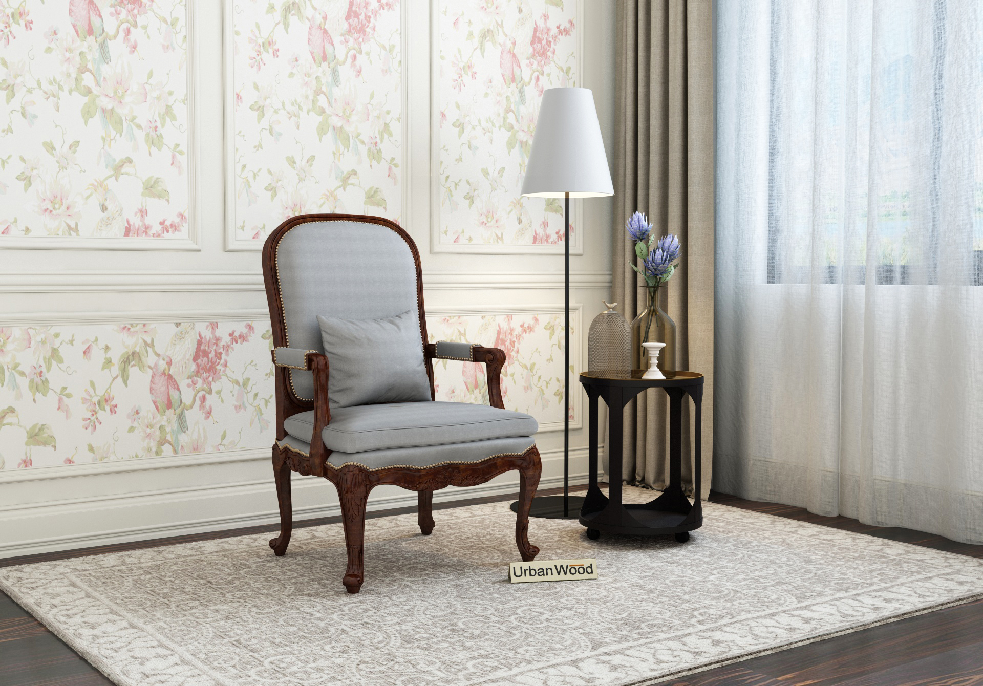 Avenue  Arm Chair ( Cotton, Steel Grey )