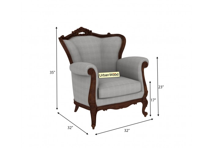 Badge Arm Chair ( Cotton, Steel Grey )