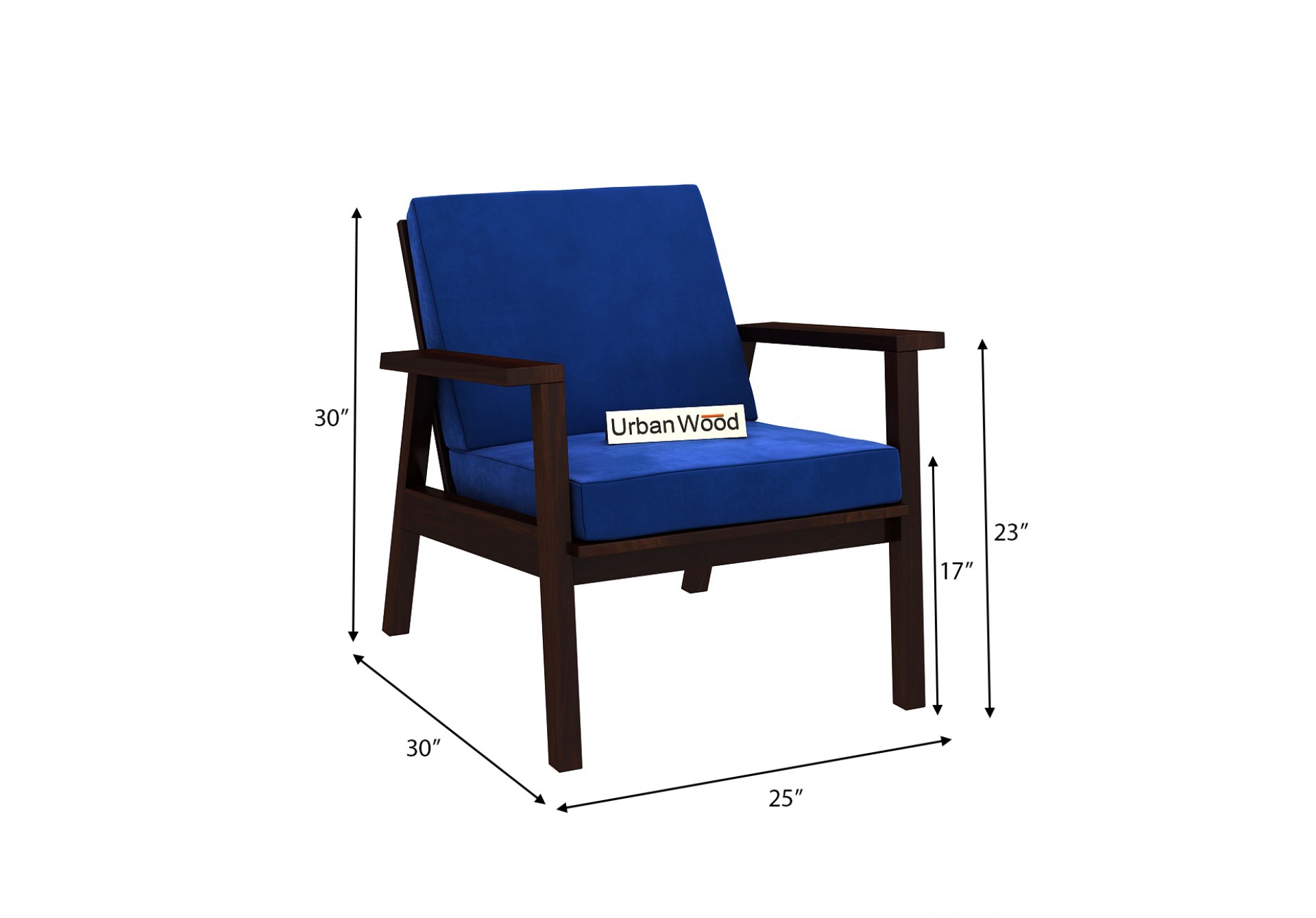 Rouge Arm Chair ( Velvet , Sapphire Blue )