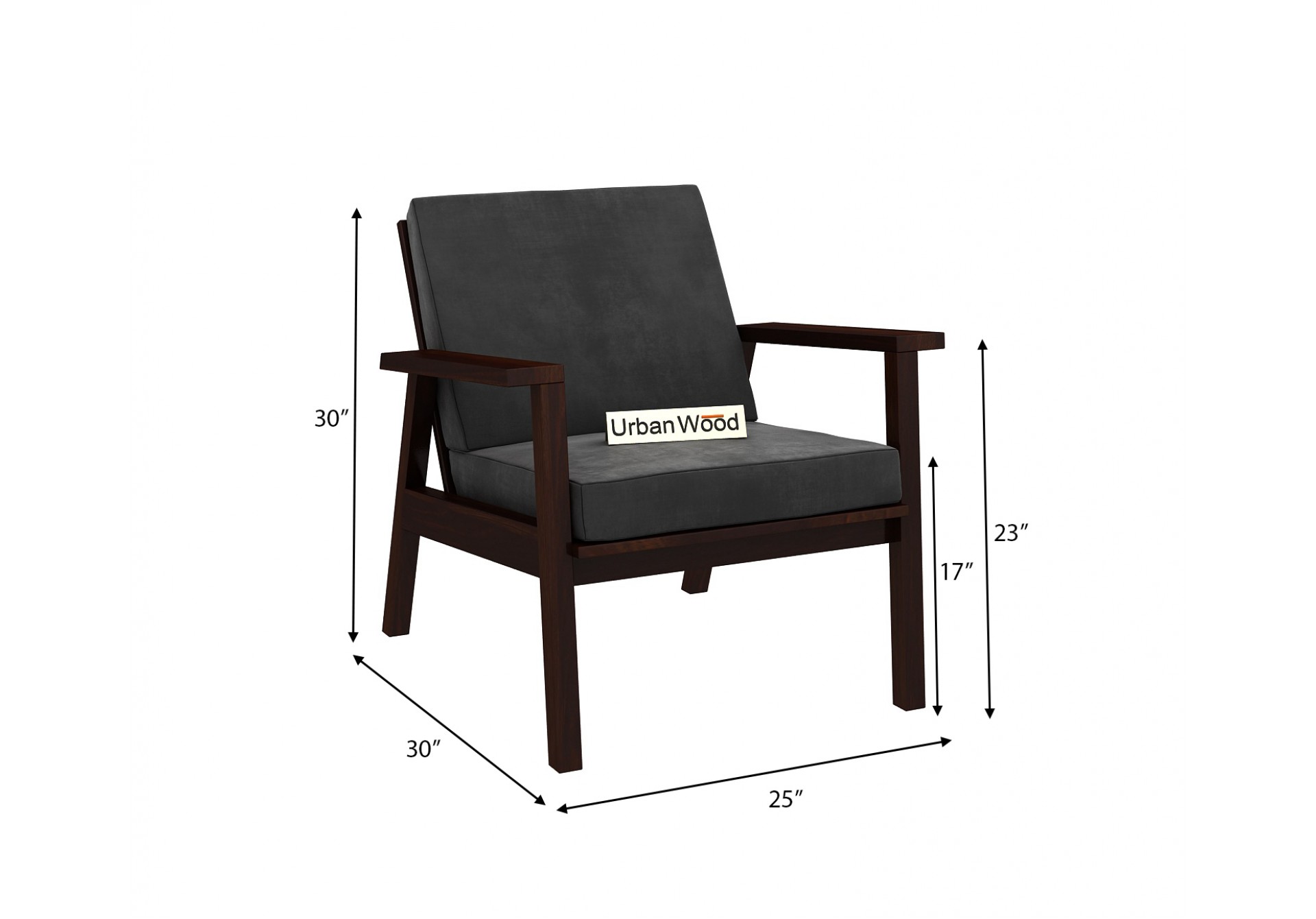 Rouge Arm Chair ( Velvet, Stone Grey )