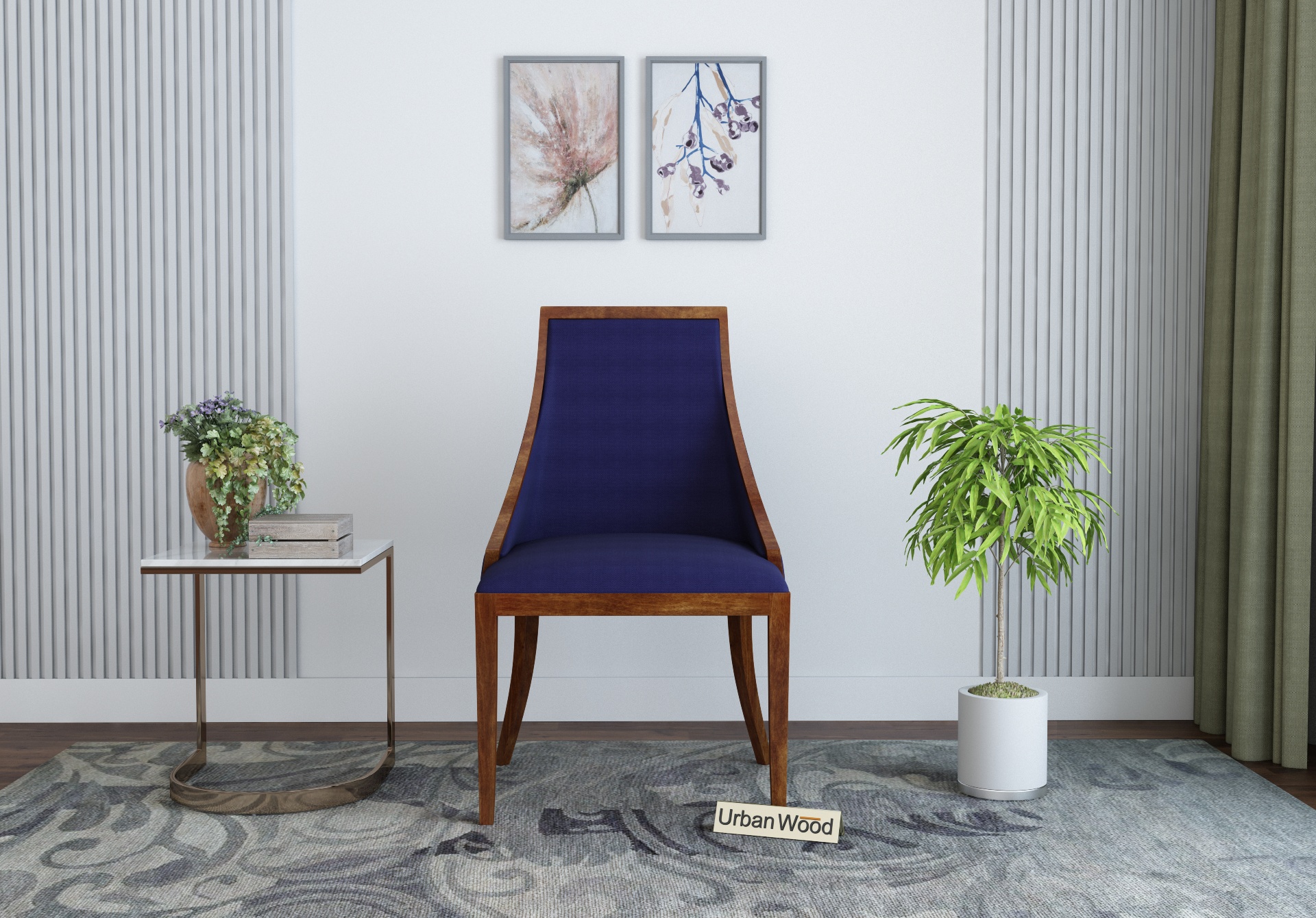 Shore Arm Chair ( Cotton, Navy Blue )