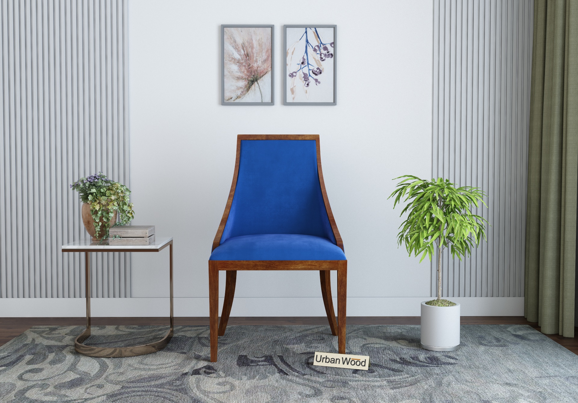 Shore Arm Chair <small>( Velvet , Sapphire Blue )</small>
