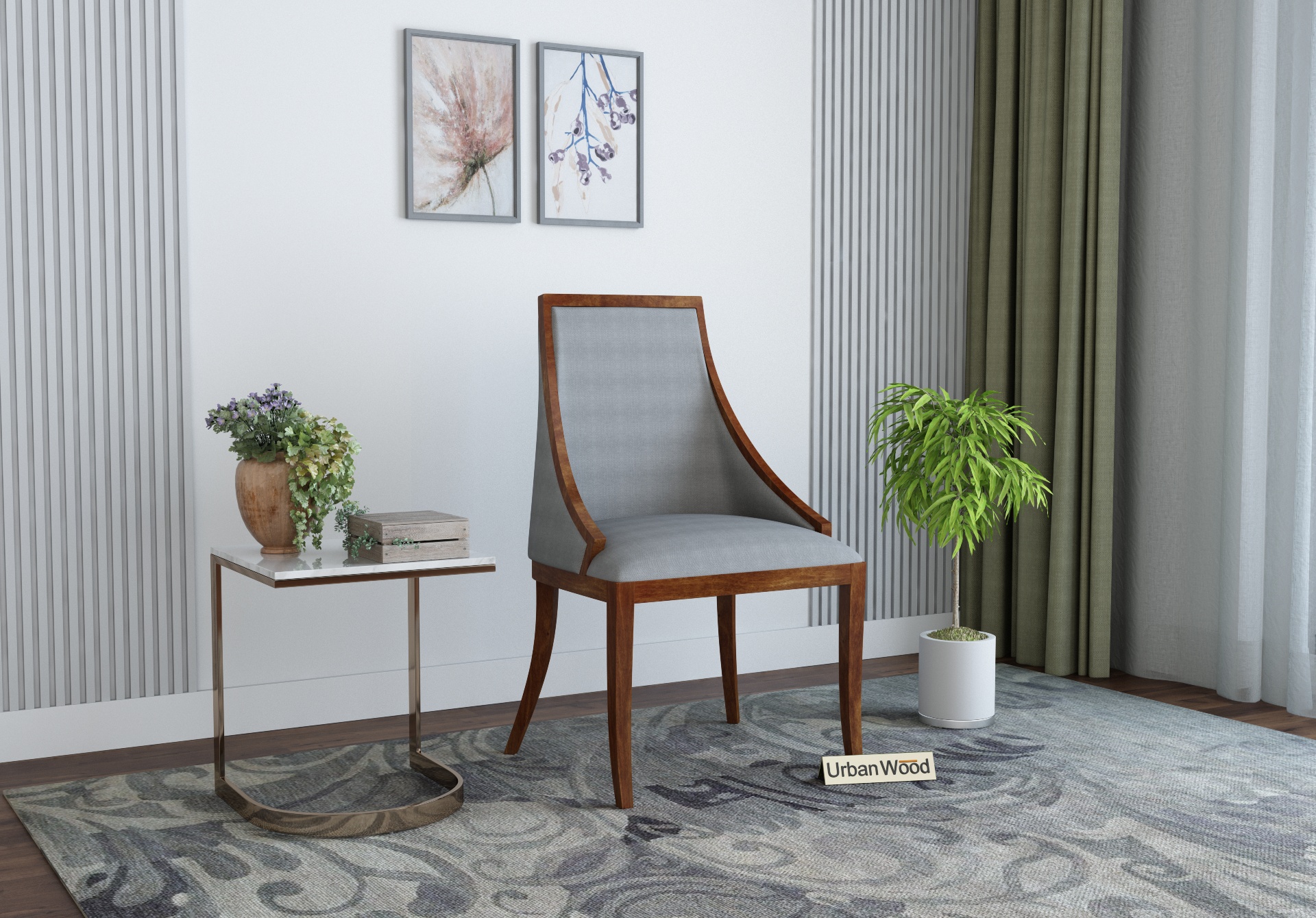 Shore Arm Chair ( Cotton, Steel Grey )