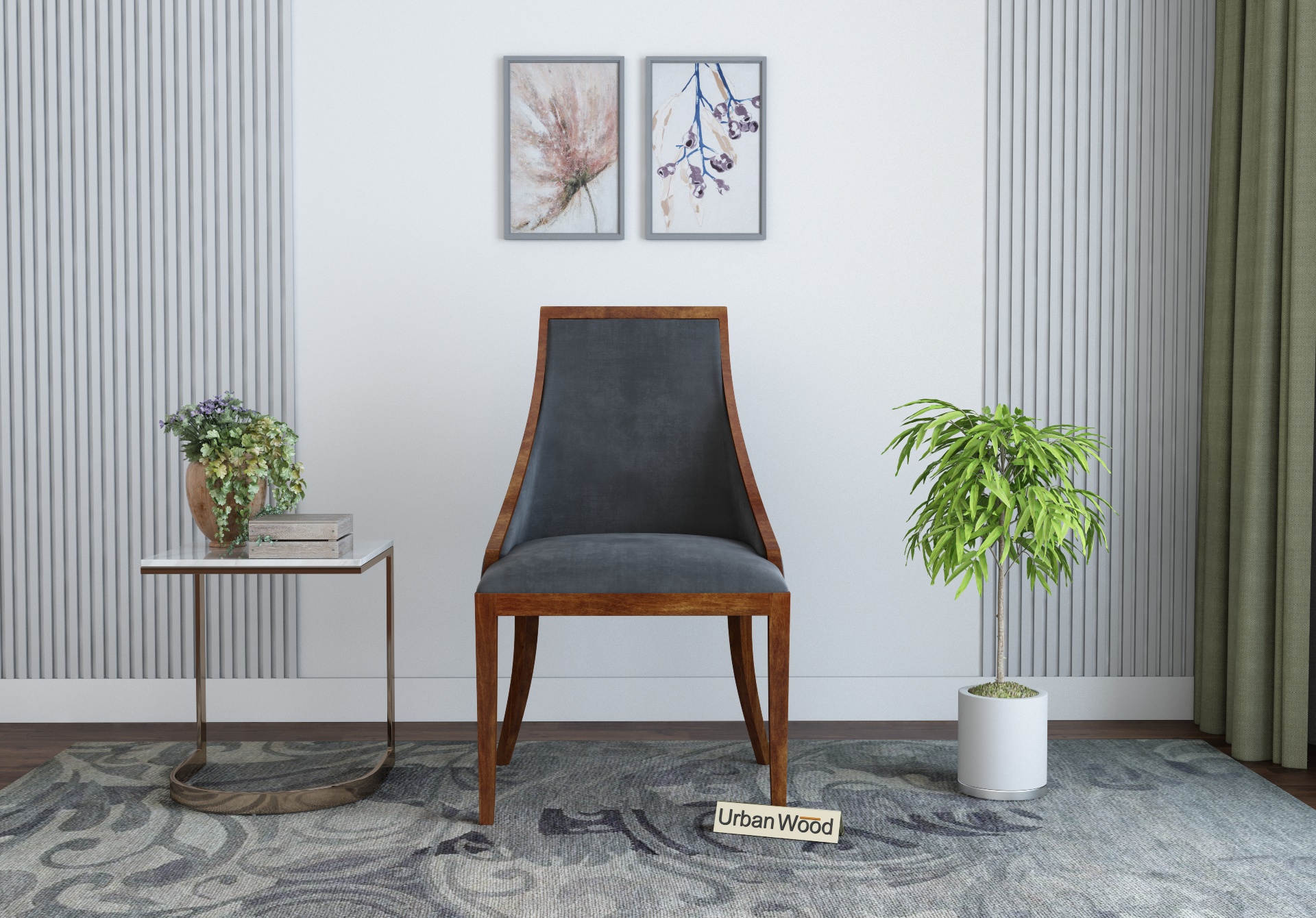 Shore Arm Chair ( Velvet, Stone Grey )