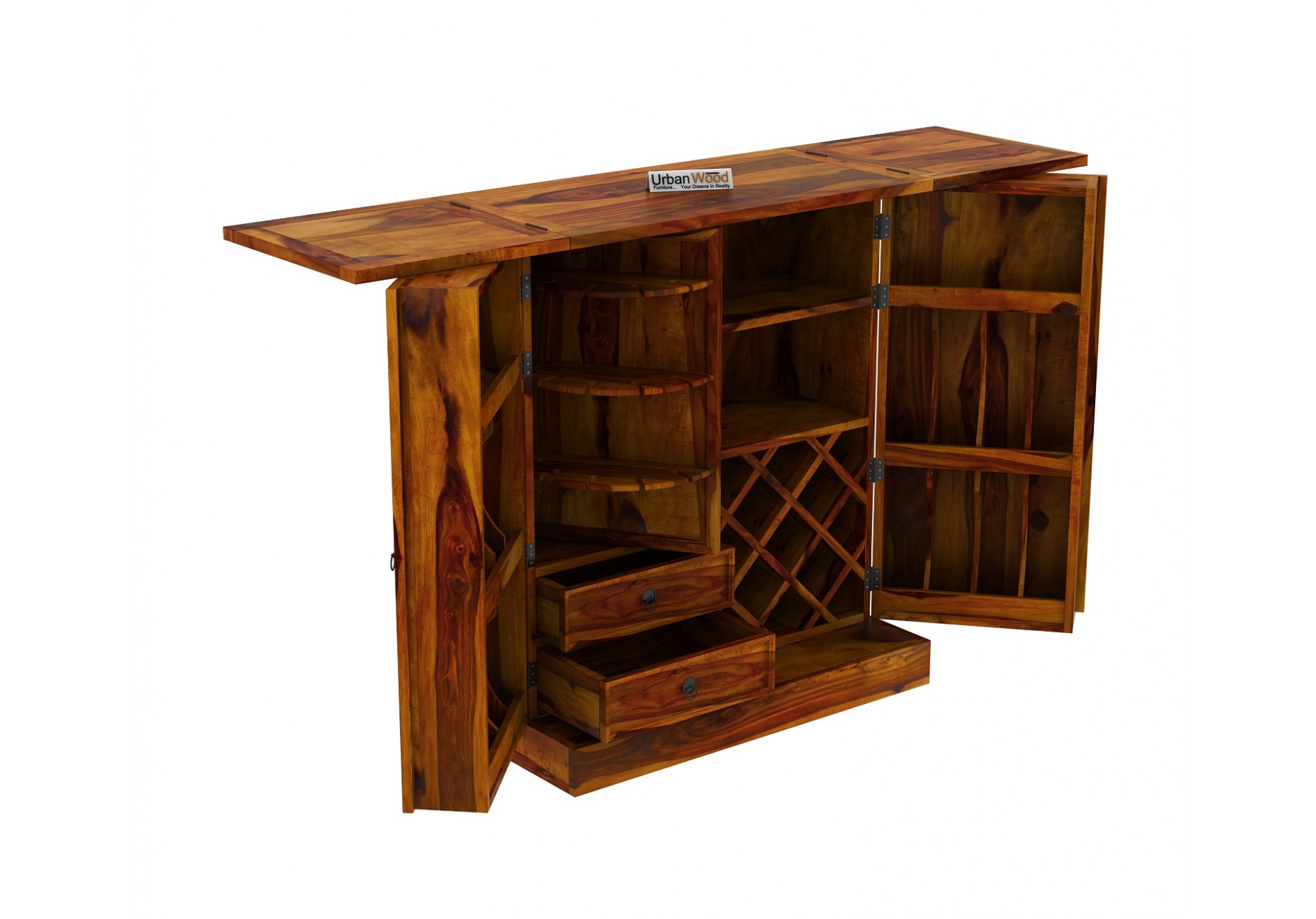 Relay Bar Cabinet ( Honey Finish )