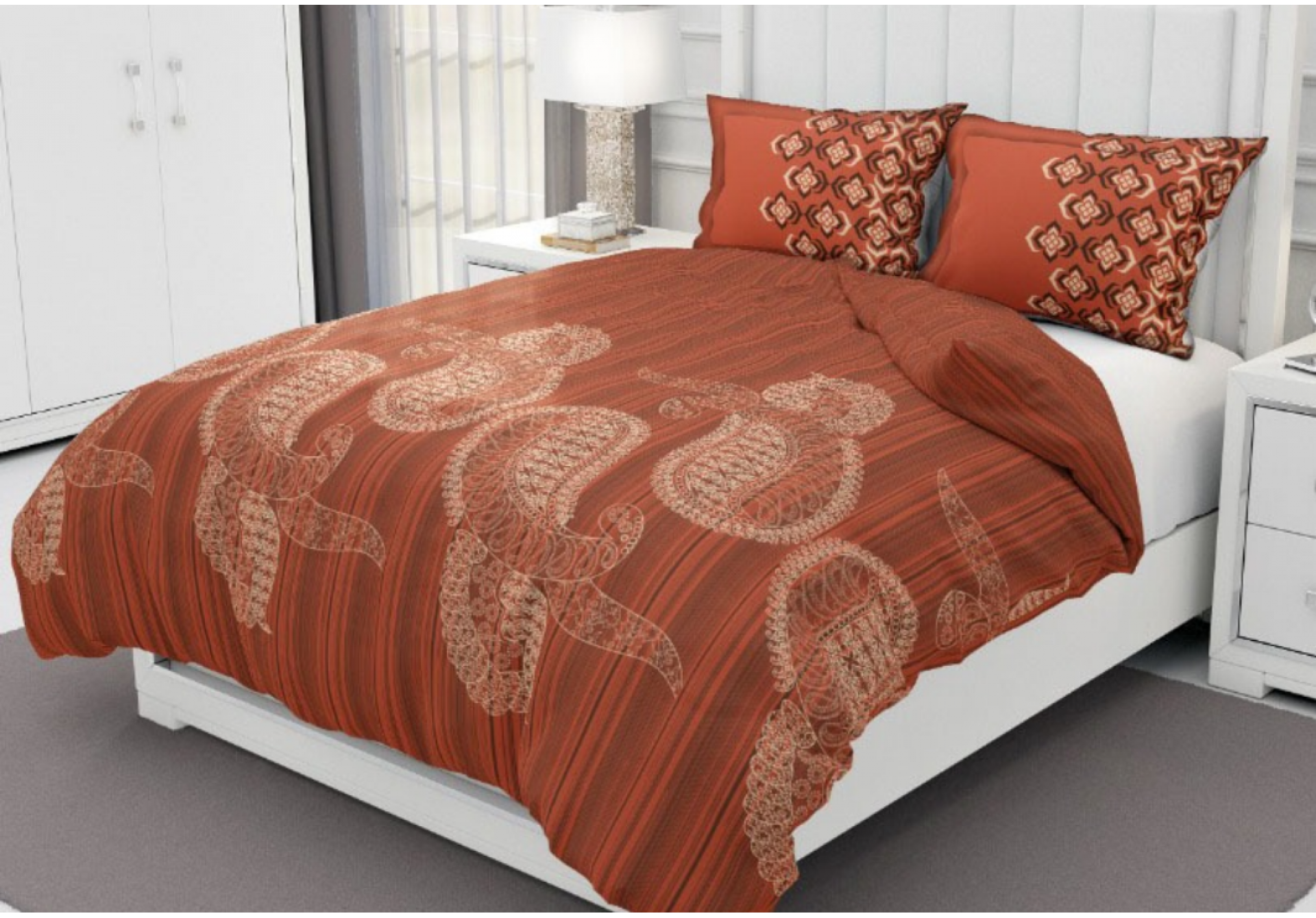 Quest Brown Colored Bedsheet ( Twill Cotton )