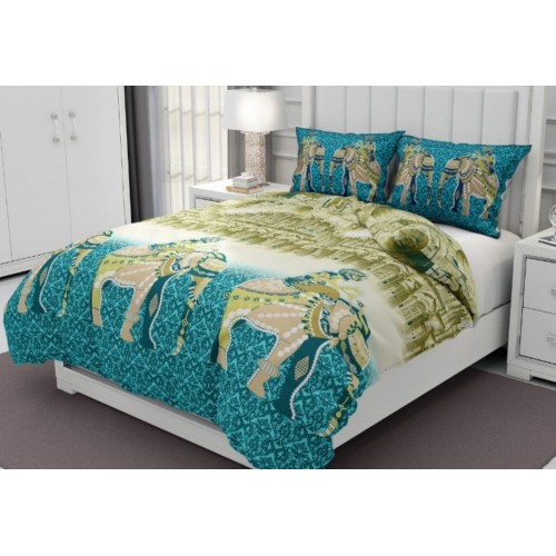 Apex Sea Green Colored Bedsheet ( Twill Cotton )