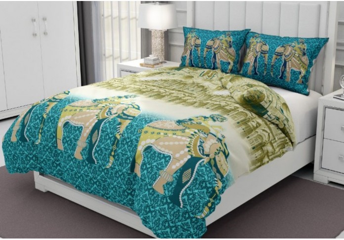 Apex Sea Green Colored Bedsheet ( Twill Cotton )
