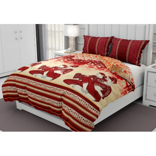 Beast Red Colored Bedsheet ( Twill Cotton )