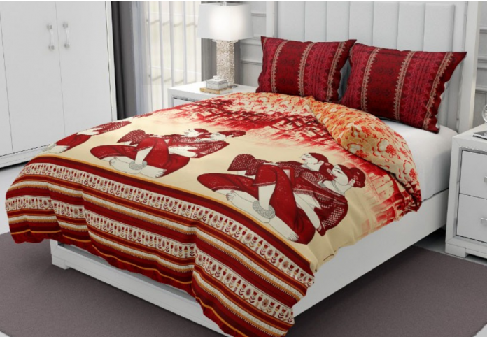 Beast Red Colored Bedsheet ( Twill Cotton )