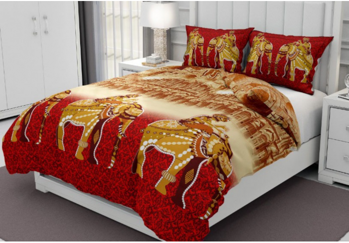 Exquisite Red Colored Bedsheet ( Twill Cotton )