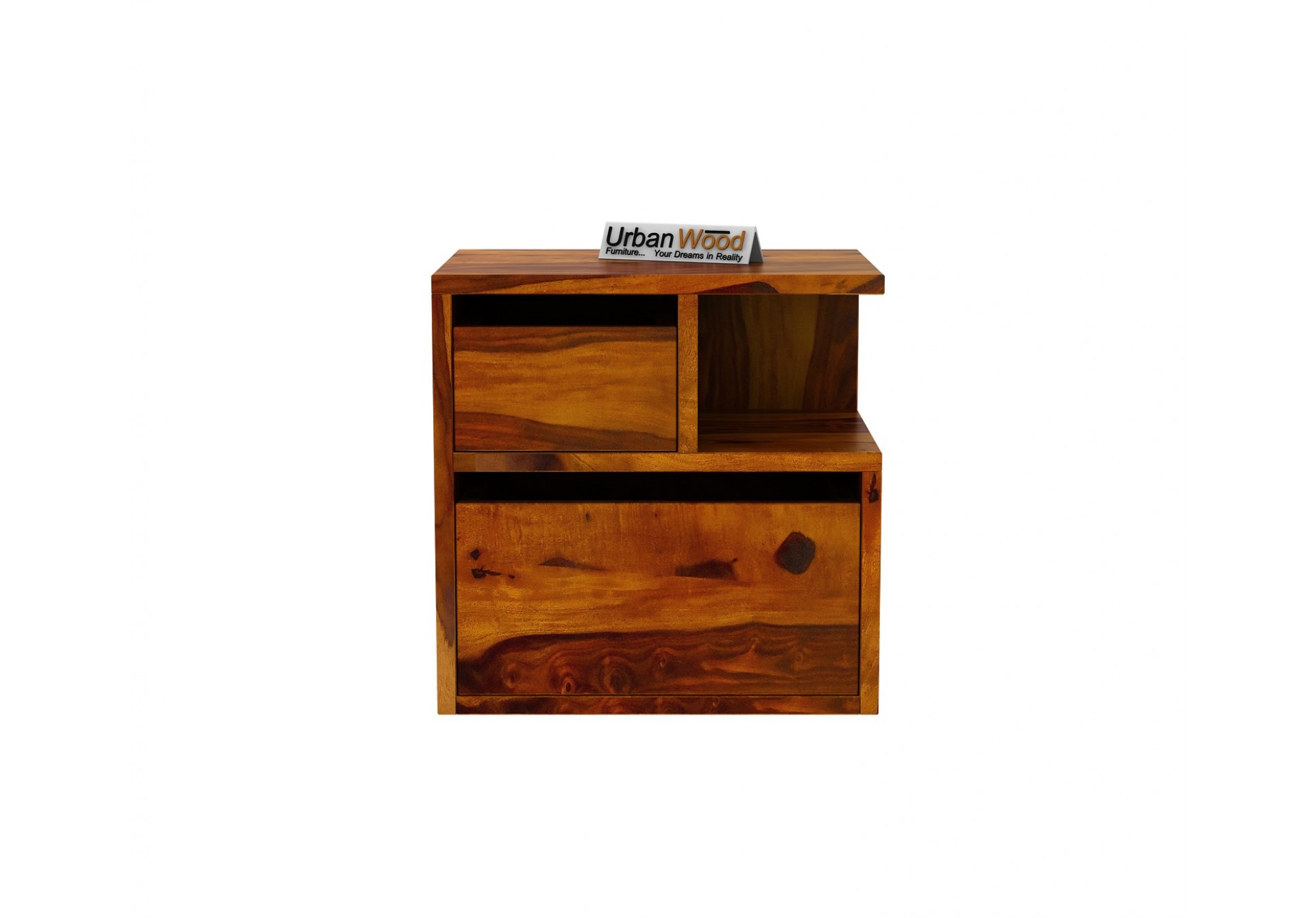 Jerry Wooden Bedside Table (Honey Finish)