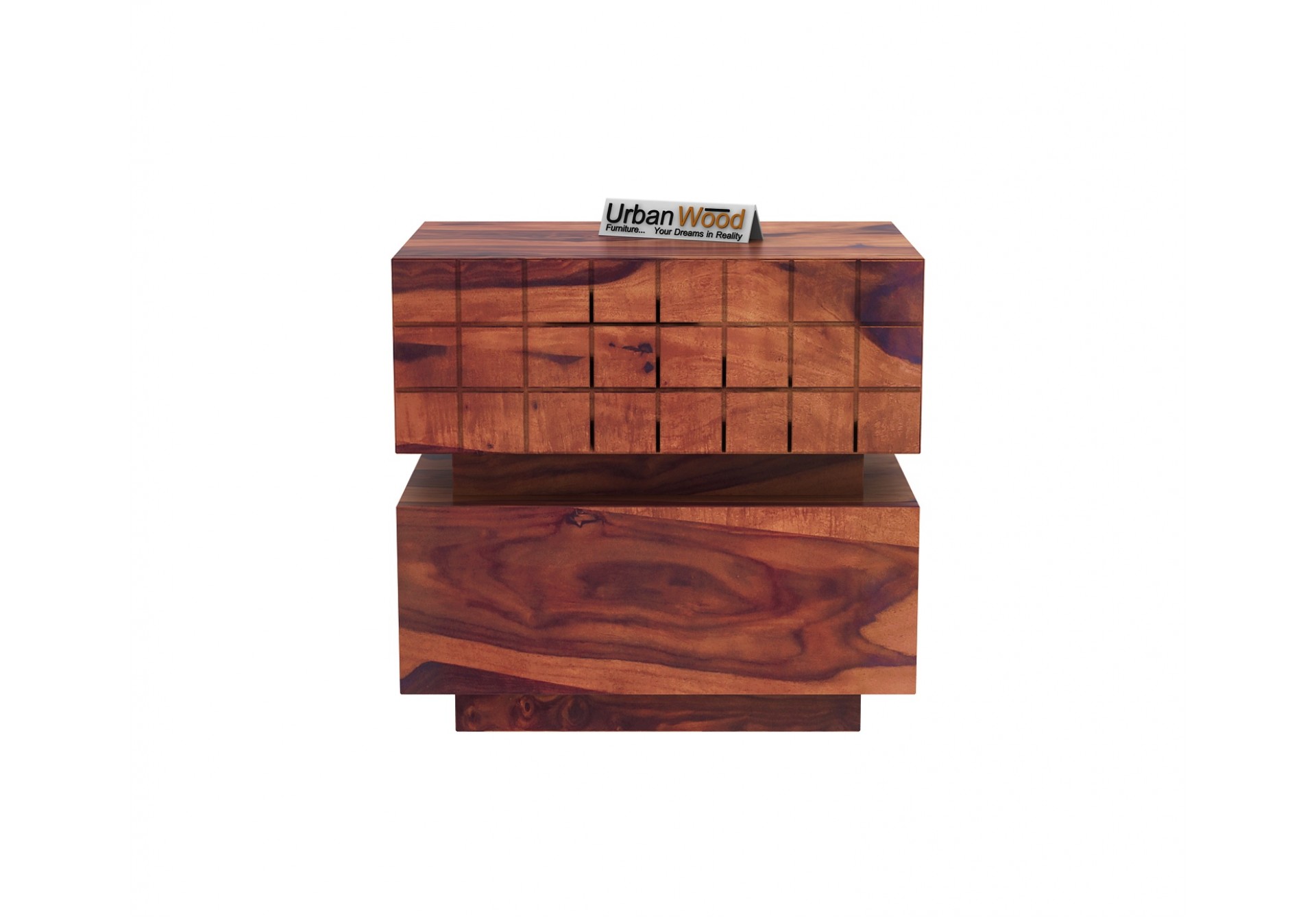 Solic Wooden Bedside Table (Teak Finish)