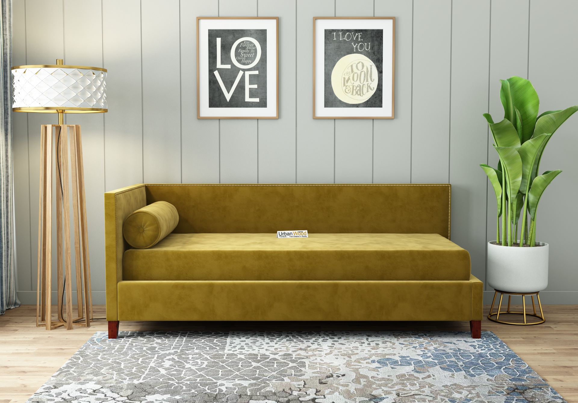 Bumble Chaise Lounge (Velvet, Amber Gold)