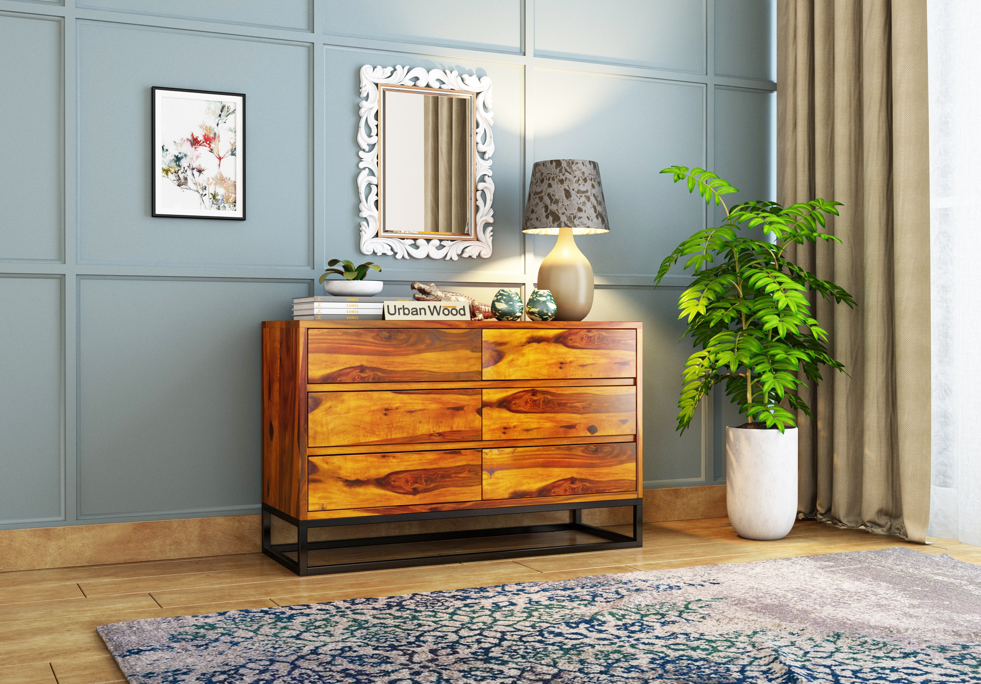 Knit Chest of Drawers <small>( Honey Finish )</small>