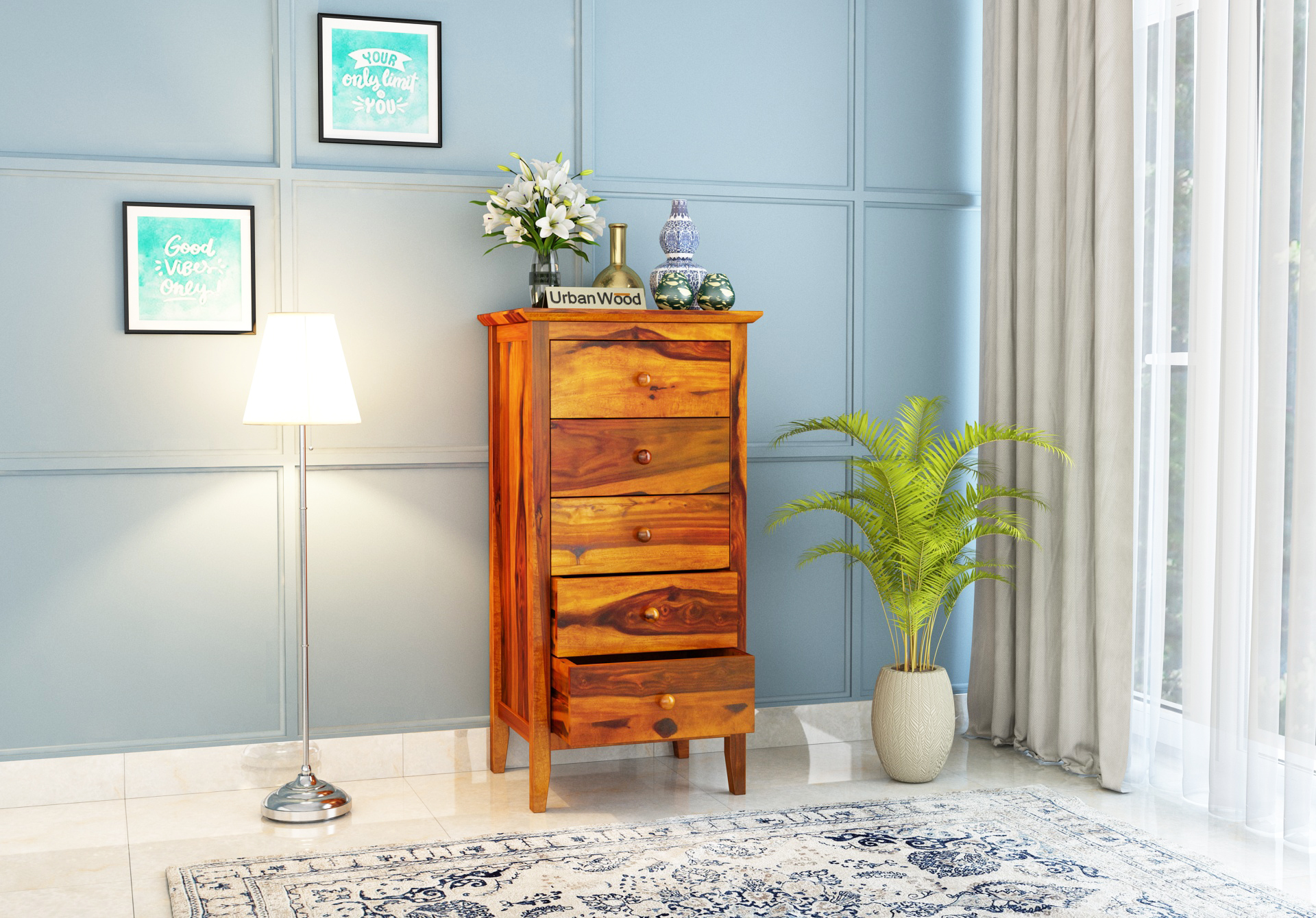 laza Chest of Drawers <small>( Honey Finish )</small>