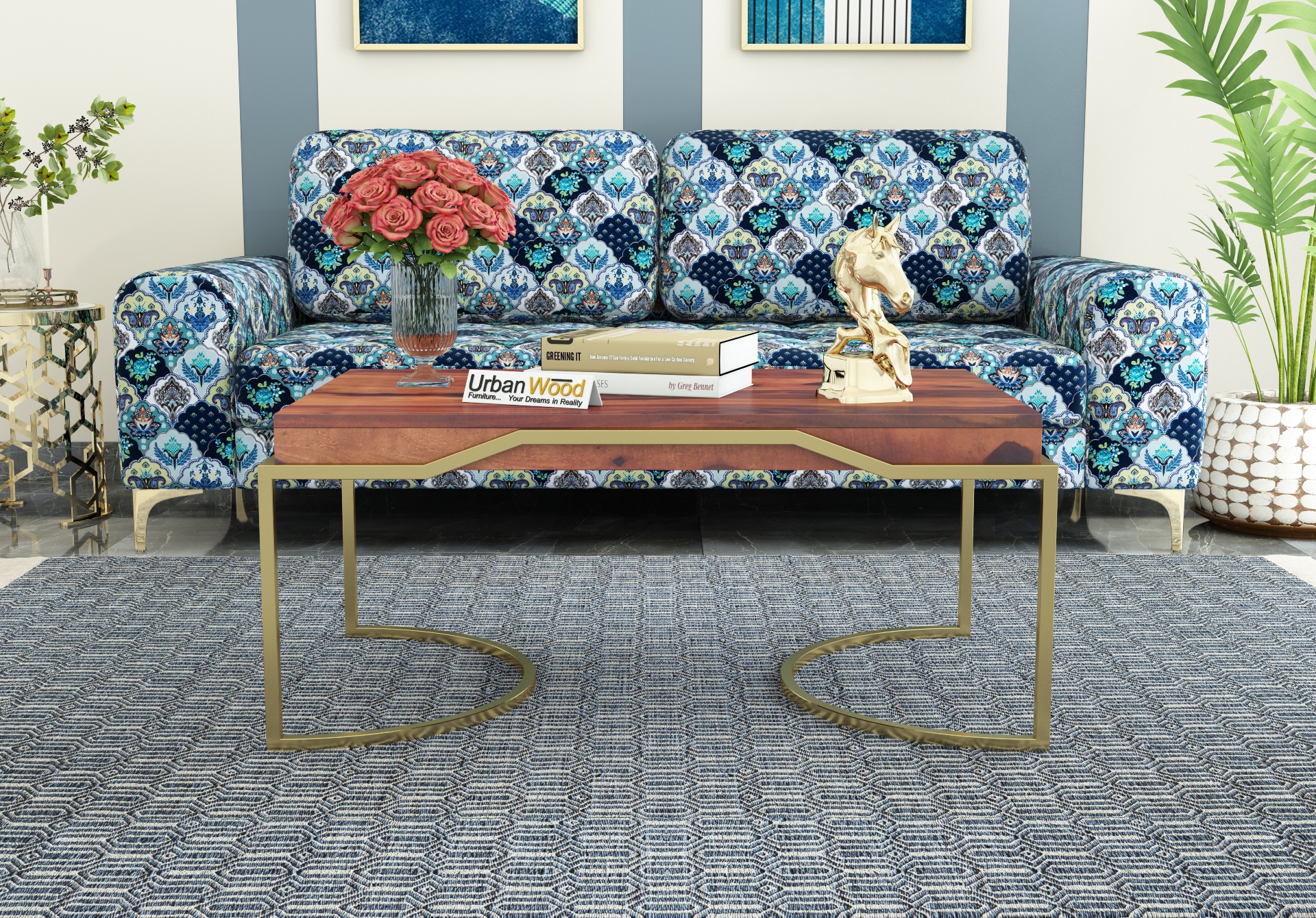 Alice Wooden Coffee Table (Teak Finish)