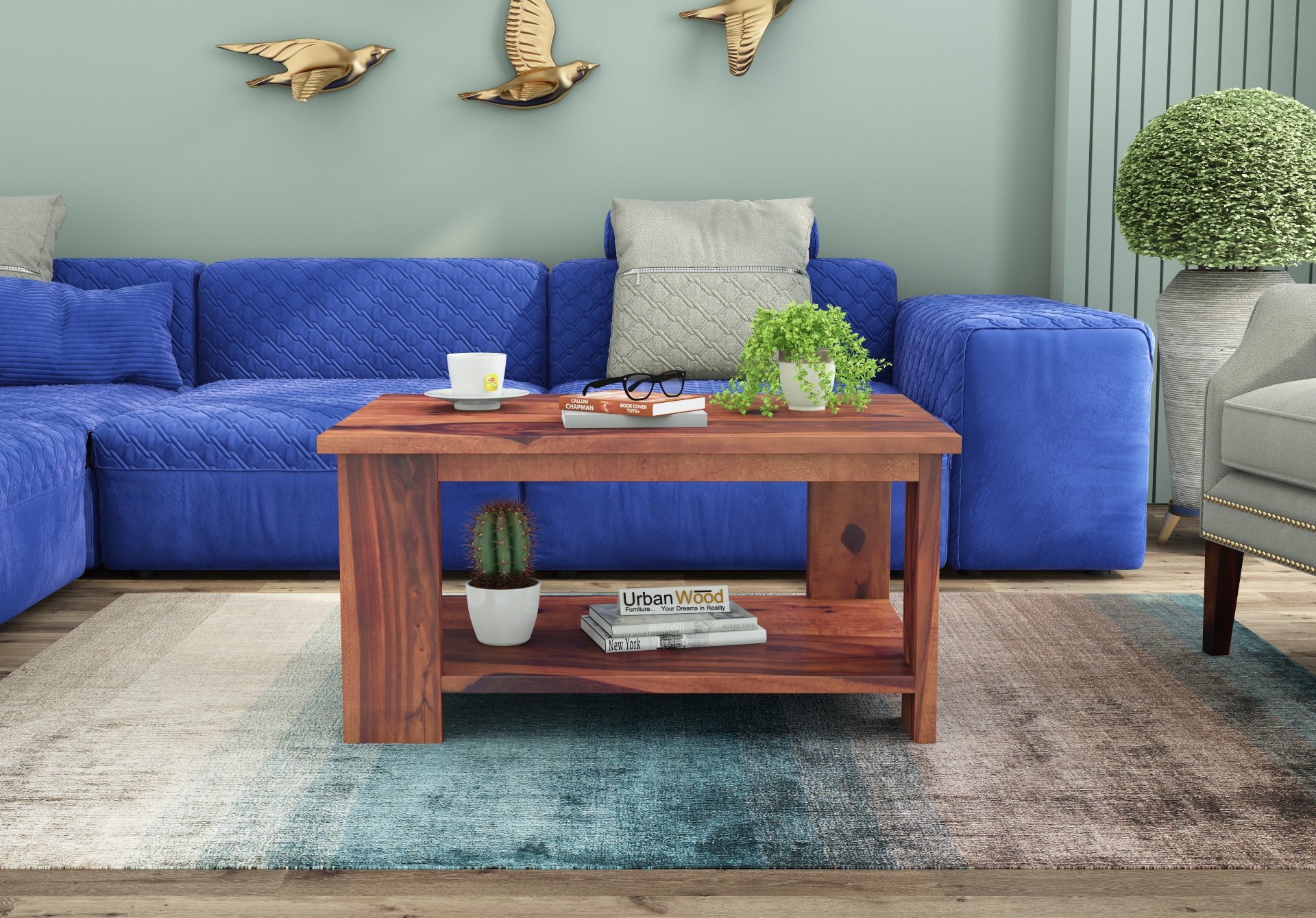 Lebe Wooden Coffee Table <small>(Teak Finish)</small>