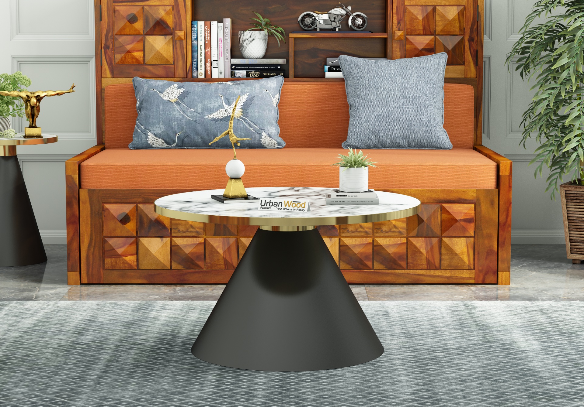 Ley Coffee Table <small>(Black & Golden Finish)</small>