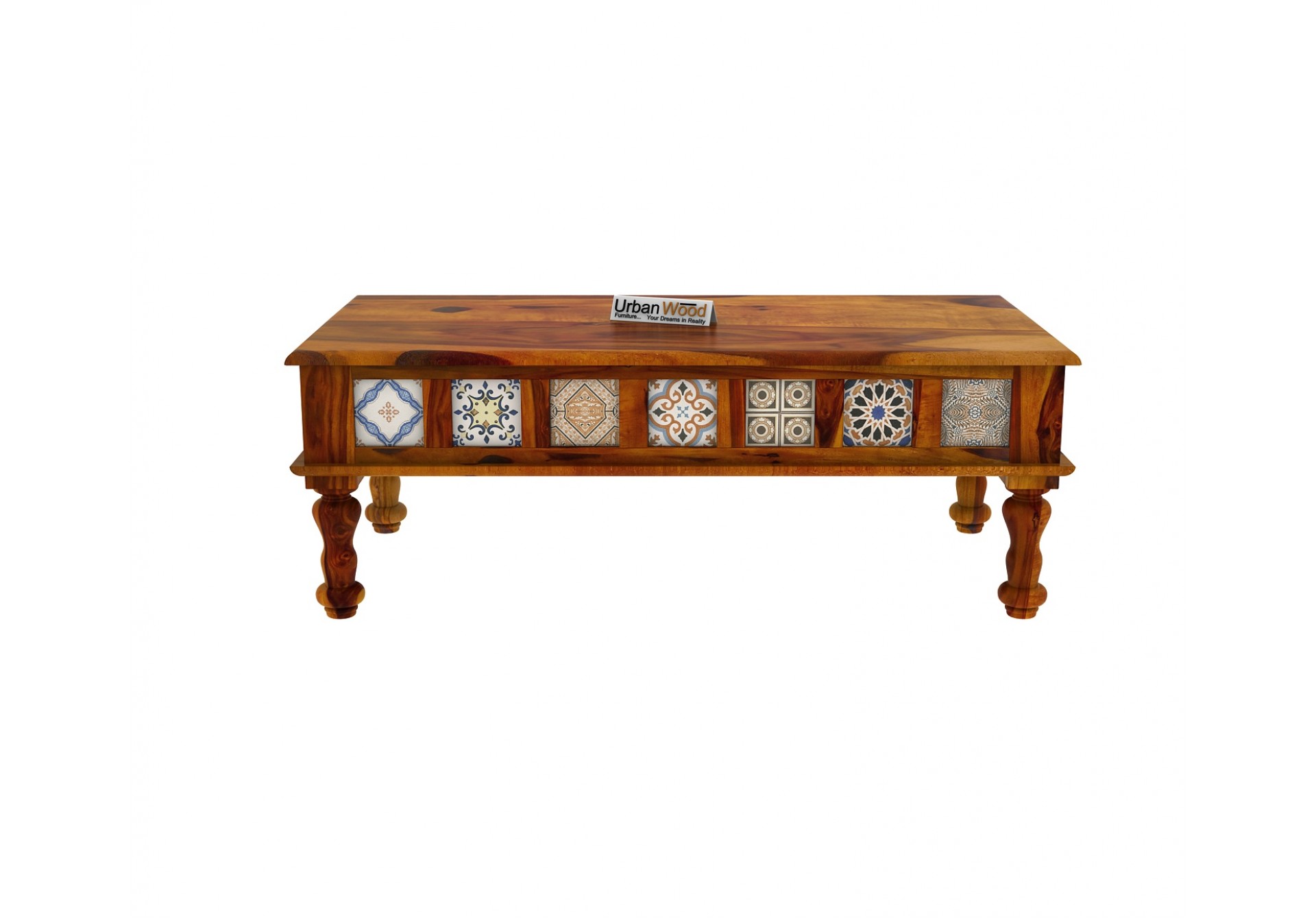 Relay Ceramic Tile Coffee Table (Honey Finish)