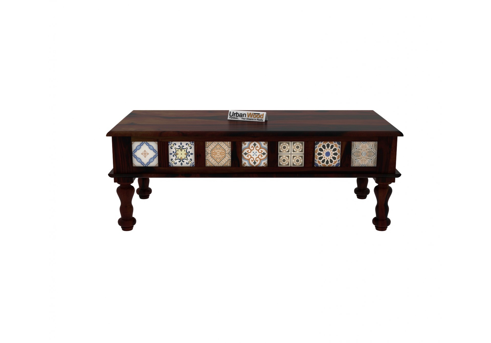 Relay Ceramic Tile Coffee Table (Walnut Finish)