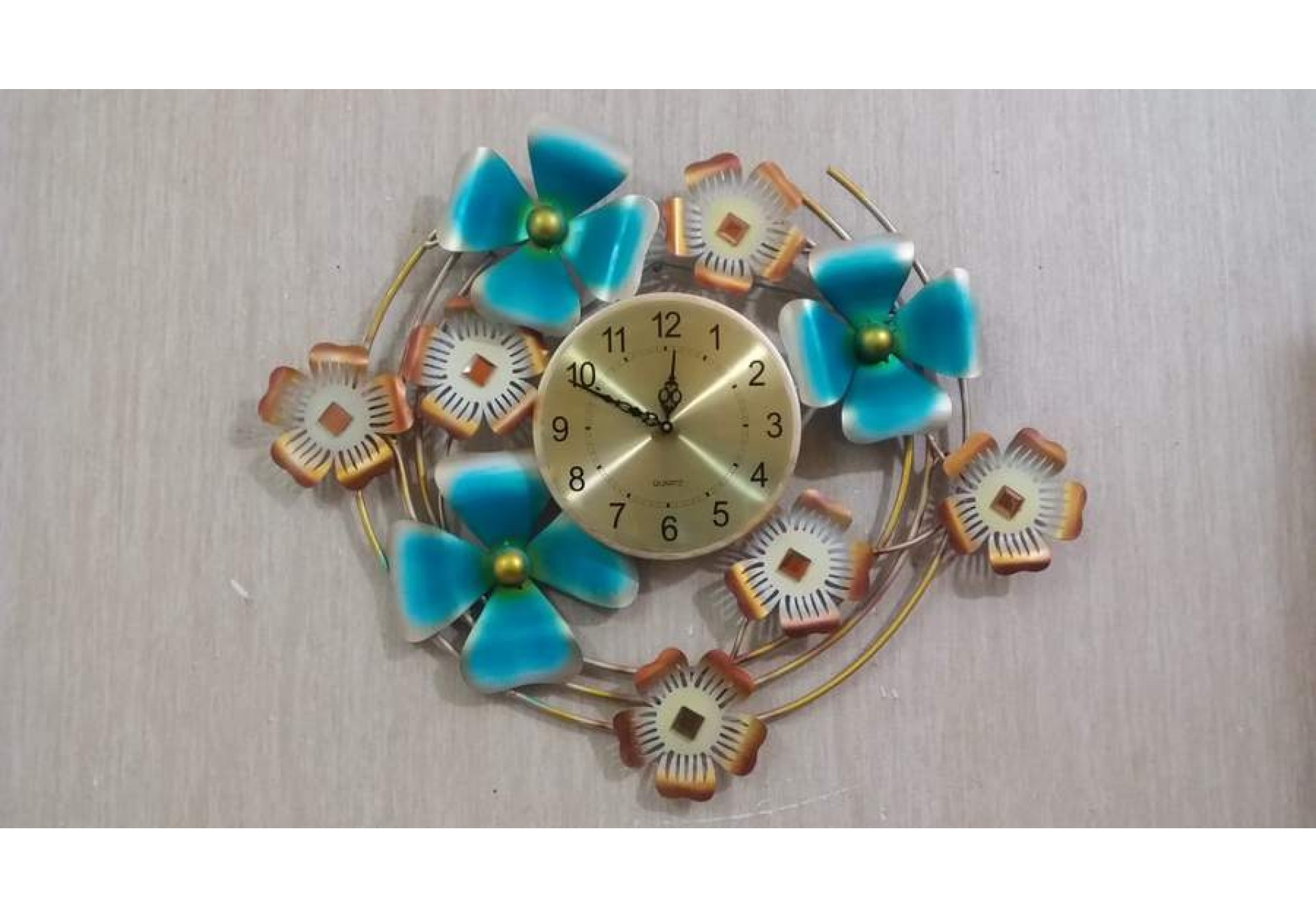 Metal flower With Ring Clock wall decor