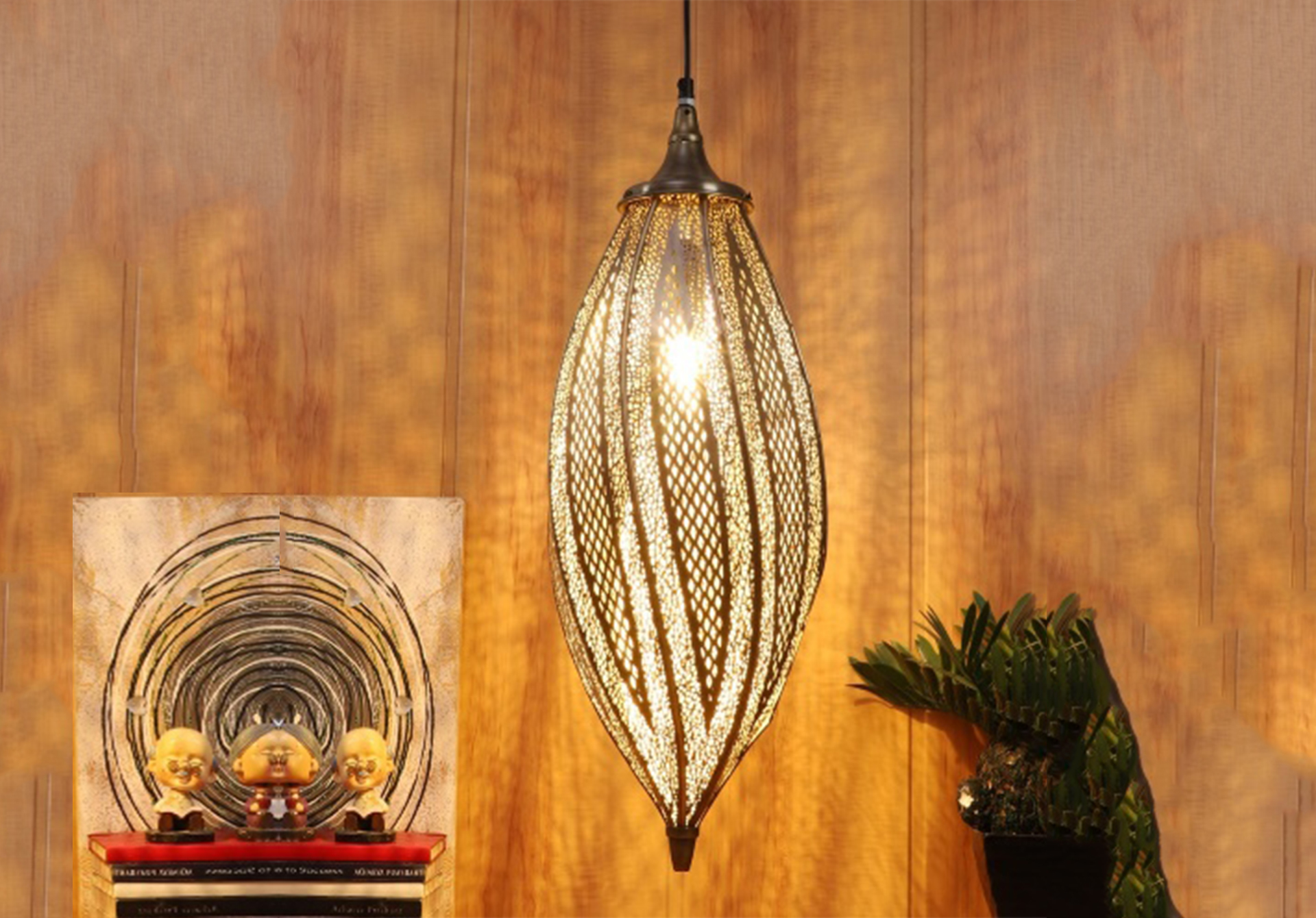 Conan Brass Antique Iron Single Hanging light