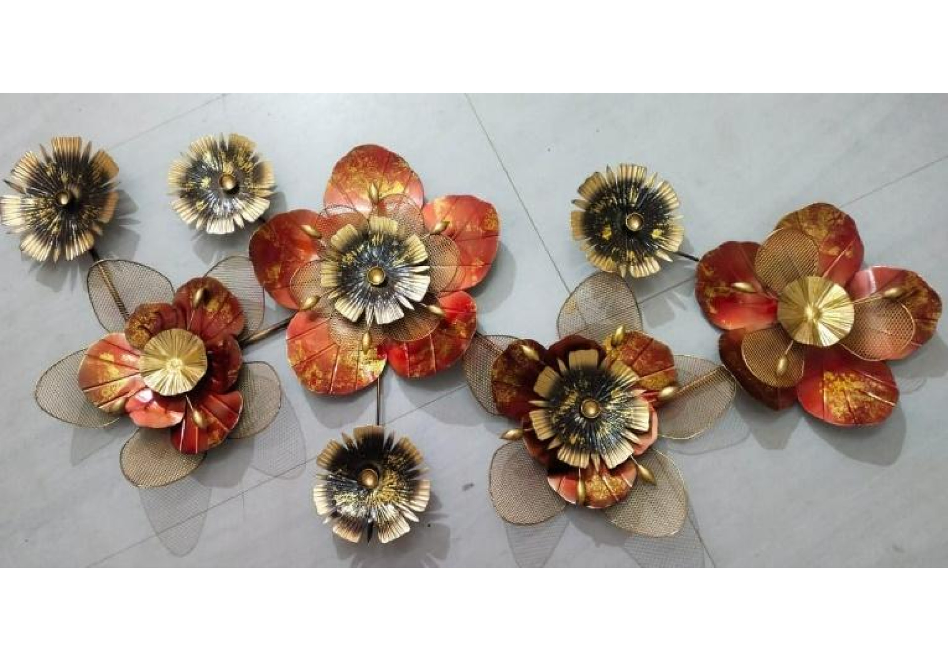 Buy Red Floral Metal Wall Art Online in India UrbanWood