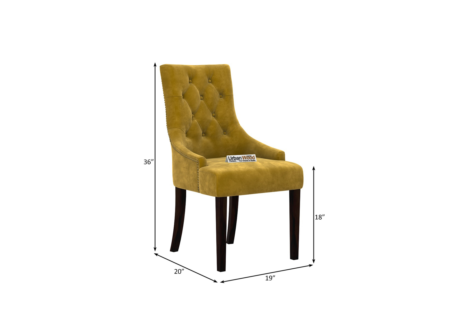Knit Dining Chair - Set Of 2 (Velvet, Amber Gold)