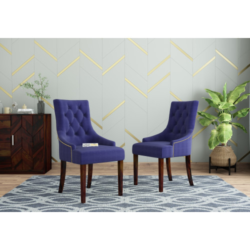 Knit Dining Chair - Set Of 2 (Cotton, Navy Blue)